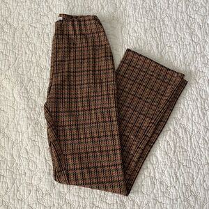 Womans Brown Checkered Pants